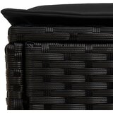  Vrtni otoman s jastukom Crna 80 x 38 x 45 cm PE ratan | shoptok.hr