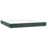  Box spring postelja z vzmetnico LED tem. zelena 160x200cm žamet, (20902377) | Shoptok.si
