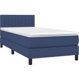  Krevet s oprugama i madracem plavi 100 x 200 cm od tkanine | shoptok.hr