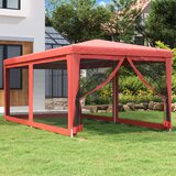 Šator za zabave sa 6 mrežastih bočnih zidova crveni 3x6 m HDPE | shoptok.hr