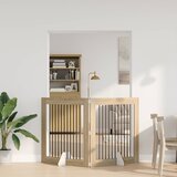  Vrata za pse s postoljem 2 pcs Hrast sonoma 100 x 100 cm | Shoptok.si