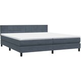 Box Spring krevet s madracem i LED tamnosivi 180x220 cm baršunasti | shoptok.hr