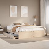 vidaXL Posteljni okvir brez vzmetnice s predali 200x200 cm borovina Cene