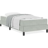 vidaXL Postelja boxspring z vzmetnico Svetlo siva 90 x 190 cm Žamet | Shoptok.si