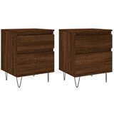 Maison Chic Dvo delni komplet Nočne omarice - Nočne mize rjavi hrast 40x35x50 cm inženirski les, (21688603) Cene
