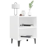  Noćni ormarići s metalnim nogama 2 kom bijeli 40 x 30 x 50 cm | Eponuda.com