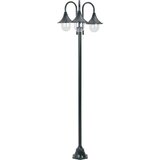  Vrtna ulična svetilka E27 220 cm aluminij 3 žarnice zelena Cene