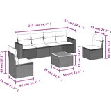  7-dijelni set vrtnih sofa od poliratana s jastucima crni | shoptok.hr