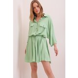 Trend Alaçatı Stili Women's Green Safari Woven Shirt Dress Cijene