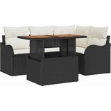  Sjedeća garnitura za vrt 5 kom. Crna Poli ratan 177.5 x 122.5 x 69 cm | Shoptok.si