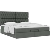 vidaXL Otomanski okvir kreveta s madracima tamnosivi 200x200cm tkanine | shoptok.hr
