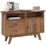  Strani šal s predalom Naravna 100 x 30 x 68 cm Trden tikov les, (5000107584) | Shoptok.si