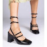 Gemre Black patent block heel pumps Ferida | shoptok.hr