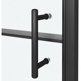  Vrata za tuš-kabinu 91x195 cm napola mutno kaljeno staklo crna | shoptok.hr