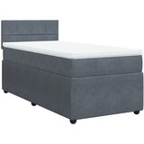 Maison Chic Box spring postelja - Vzmetna postelja z vzmetnico temno siva 80x200 cm žamet SL4968, (21900742) | Shoptok.si