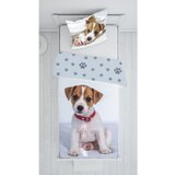 Jerry Fabrics Siva enojna bombažna otroška posteljnina 140x200 cm Dog – | Shoptok.si