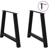 vidaXL noge kavne mizice a-oblika 2 kosa črna 90x(72-73) cm jeklo | Shoptok.si