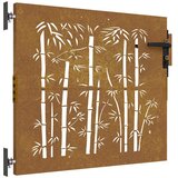  Vrtna vrata 85x100 cm od čelika COR-TEN s uzorkom bambusa | shoptok.hr