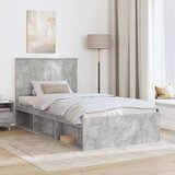  Krevetna konstrukcija s uzglavljem Betonska siva 100 x 200 cm | shoptok.hr