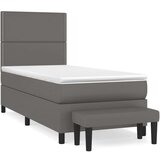  S oprugama i madracem sivi 80 x 200 cm od umjetne kože | shoptok.hr