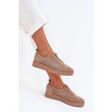 EVENTO Womens Platform Shoes Made Of Eco Suede Dark Beige Aviara | shoptok.hr