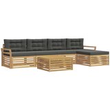  Set vanjskih sofa 6 kom. Bijela i antracit Poliester | shoptok.hr