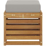  Vanjska stolica klupa s jastukom Prirodna 43 x 43 x 37 cm - Prirodna i svijetlo siva 40 cm Zatvoren prostor za noge | shoptok.hr