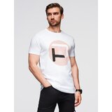 Ombre Men's cotton t-shirt with contrasting two-tone print - black | Shoptok.si