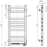  Električni sušač peškira sa termostatom AVANGARD 105W 80x36 cm, crni, levi | Eponuda.com