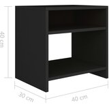 Nočne omarice 2 kosa črni hrast 40x30x40 cm inženirski les, (5000298574) | Shoptok.si