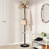  Stalak za kapute s držačem za kišobrane crni 180 cm od željeza | shoptok.hr