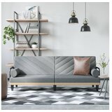  Kauč na razvlačenje s naslonima za ruke svjetlosivi od tkanine | shoptok.hr