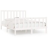 The Living Store Posteljni okvir bel iz trdnega lesa 160x200 cm - Posteljni Okvir, (21528032) | Shoptok.si