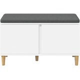  Klupa za hodnik s jastukom s pohranom Bijeli 80 x 38 x 46 cm | shoptok.hr