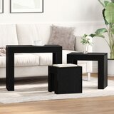 vidaXL Gnezditvena kava miza Set 3 Črn hrast MDF | Shoptok.si