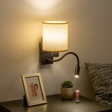  Brilagi - LED zidna lampa NUBILA 1xE27/25W/230V+LED/3W crna/svetlo braon | Eponuda.com