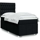 vidaXL Krevet s oprugama i madracem crni 100 x 200 cm od tkanine | shoptok.hr