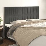 vidaXL Posteljno vzglavje 4 kosa temno siv 90x5x78/88 cm žamet | Shoptok.si