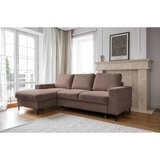 Miuform Smeđa sklopiva kutna garnitura od samta (s lijevim kutom) Lofty Lilly – | shoptok.hr