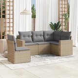 Maison Chic Seti vrtnega pohištva - Vrtna garnitura - Vrtni pohištvo set 5-delna z blazinami bež poli ratan, (21815251) | Shoptok.si