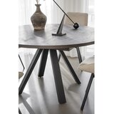 Rowico Temno rjava okrogla raztegljiva jedilna miza v hrastovem dekorju ø 135 cm Maddock – | Shoptok.si