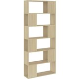 vidaXL Knjižna omara za razdelitev prostora sonoma hrast 80x24x186 cm | Shoptok.si