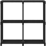Police za izlaganje s 4 kocke od tkanine 69 x 30 x 72,5 cm crne | shoptok.hr
