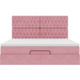  Otomanski posteljni okvir z vzmetnicami roza 180x200cm žamet, (21653451) | Shoptok.si