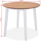  3-dijelni blagovaonski set od MDF-a i drva kaučukovca bijeli | shoptok.hr