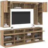  Set zidnog ormarića za TV s LED svjetlima 6 pcs Zanatski Hrast | shoptok.hr