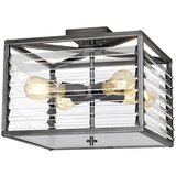 Elstead Lighting Louvre 4 Svetlo rdeča barva v svetli kovinski barvi, (22097766) | Shoptok.si