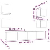  Komplet TV omaric 6-delni bel inženirski les, (20734111) | Shoptok.si