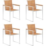  Vrtne stolice s jastucima 4 kom od masivne tikovine | shoptok.hr