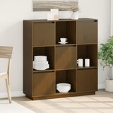 Furnova Visoka omara medeno rjava 110,5x35x117 cm trdna borovina, (21955151) Cene